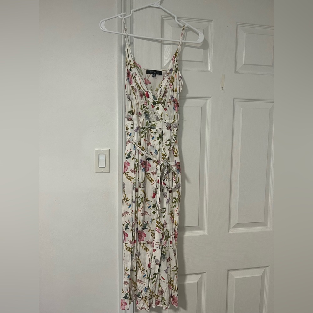 Dynamite Floral Midi Wrap Dress